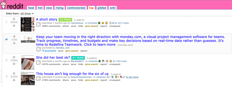 Image of hot pink reddit